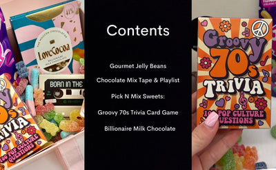 Groovy 70's Treatbox Gift Hamper with Quiz, Edible Cassette & Playlist