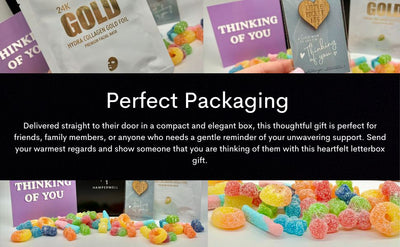 Thinking of You  Letterbox Gift Box with Sweets Packaging Info.