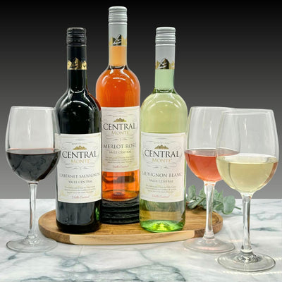 Central Monte Cabernet Sauvignon, Merlot Rosé & Sauvignon Blanc Wine Trio Gift Set.