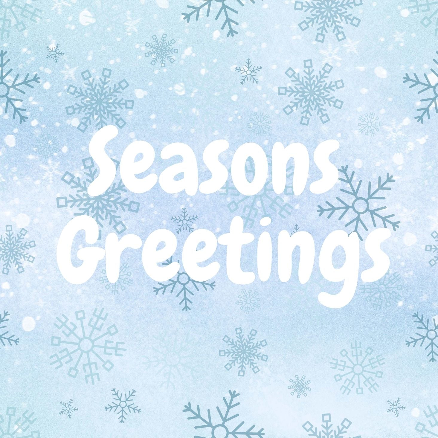 Seasons Greetings Blue Gift Postcard 12cm Square – HamperWell