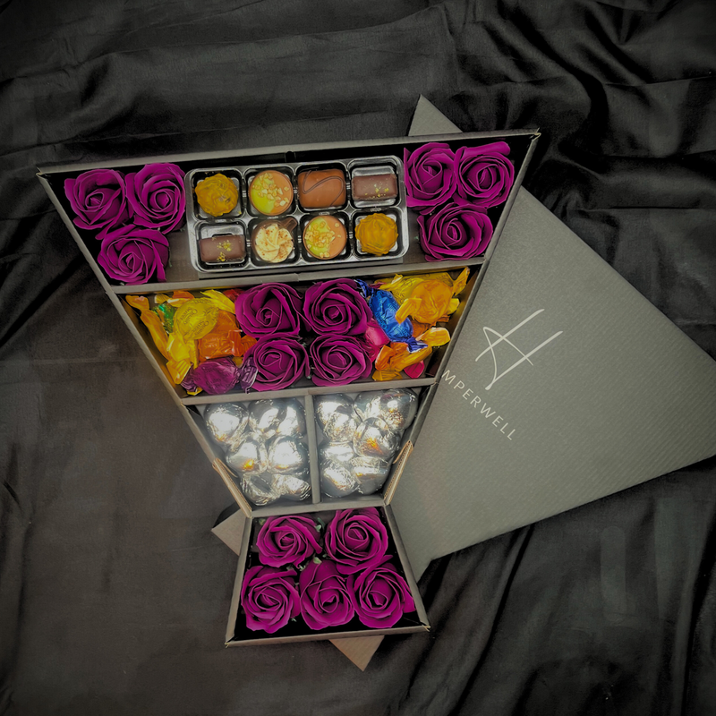 🎁 Quality Street Signature Chocolate Bouquet With Purple Roses (100% off)