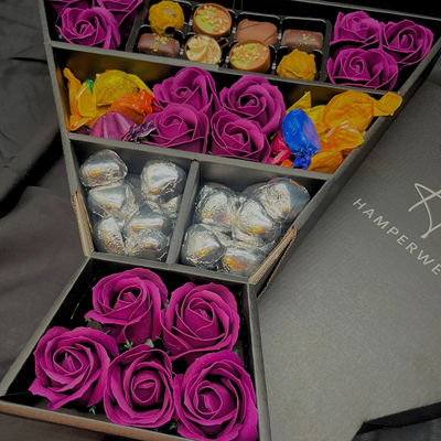 Quality Street Signature Chocolate Bouquet With Purple Roses