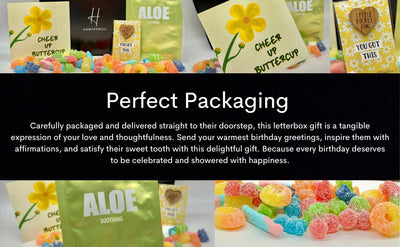 Pick Me Up Letterbox Gift Box with Sweets packaging info