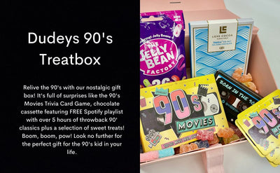 Dudey 90's Treatbox Gift Hamper with Quiz, Edible Cassette & Playlist