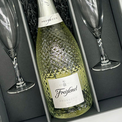 Freixenet Prosecco 75cl with 2 x Champagne flutes in Luxury Presentation Box