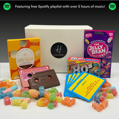 Funky 80's Treatbox Gift Hamper with Quiz, Edible Cassette & Playlist