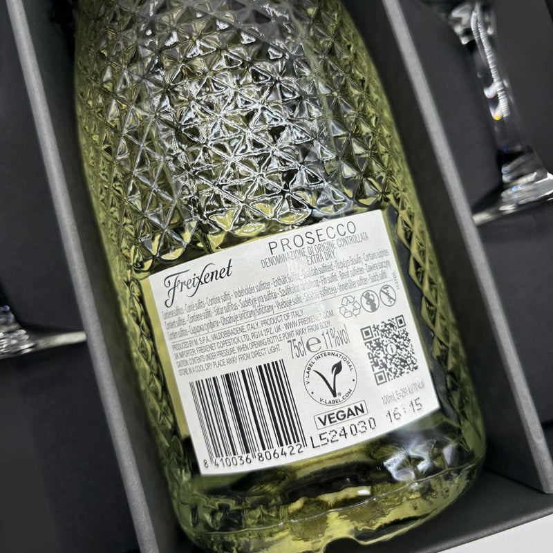 Freixenet Prosecco 75cl with 2 x Champagne flutes in Luxury Presentation Box