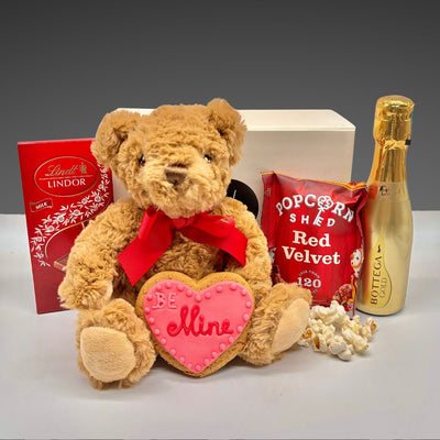 Be Mine Treatbox Gift Hamper with Prosecco,Teddy & Chocolates Treats
