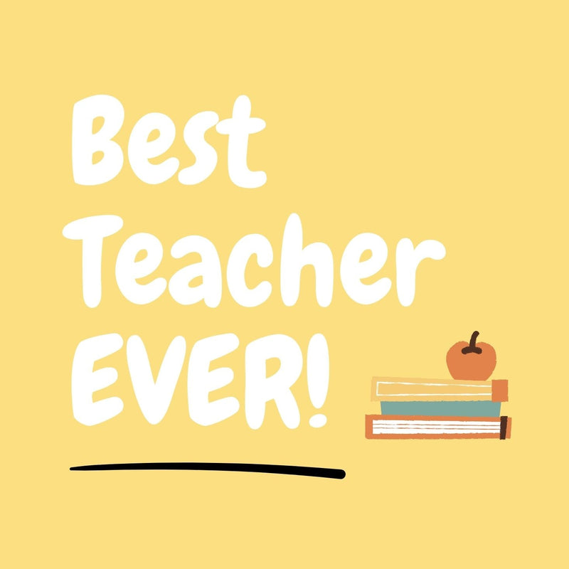 Best Techer Ever Yellow Gift Postcard 12cm Square