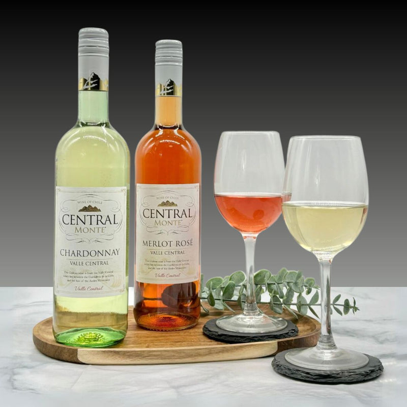 Central Monte Chardonnay & Merlot Rosé Wine Duo Gift Set.