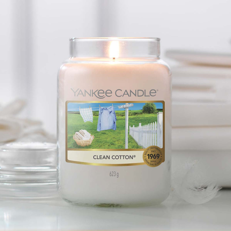Yankee Candle Clean Cotton Classic große Kerze im Glas