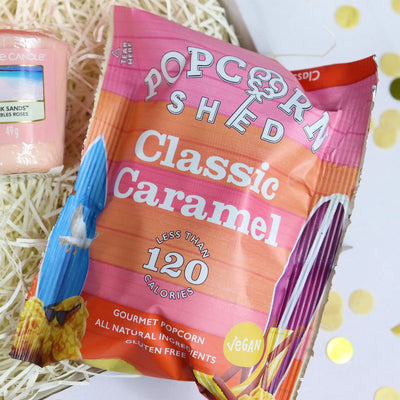 Couples Date Night treatbox Gift Hamper with Date Ideas & Tasty Treats Classic Caramel Popcorn