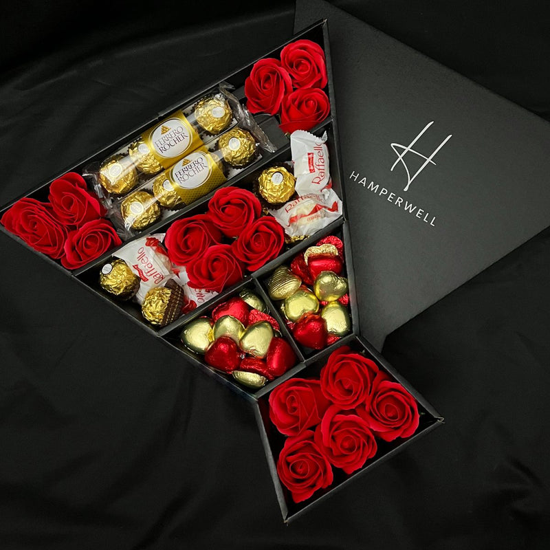 🎁 Ferrero Rocher & Raffaello Signature Chocolate Bouquet With Red Roses (100% off)