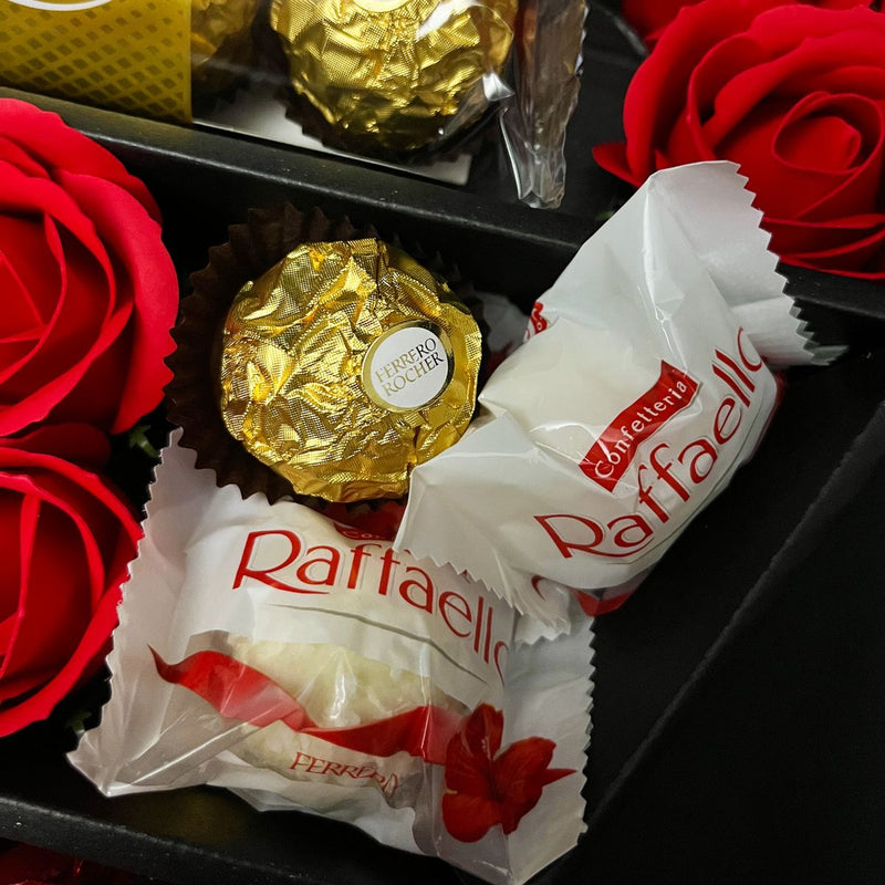 Ferrero Rocher & Raffaello Signature Chocolate Bouquet With Red Roses