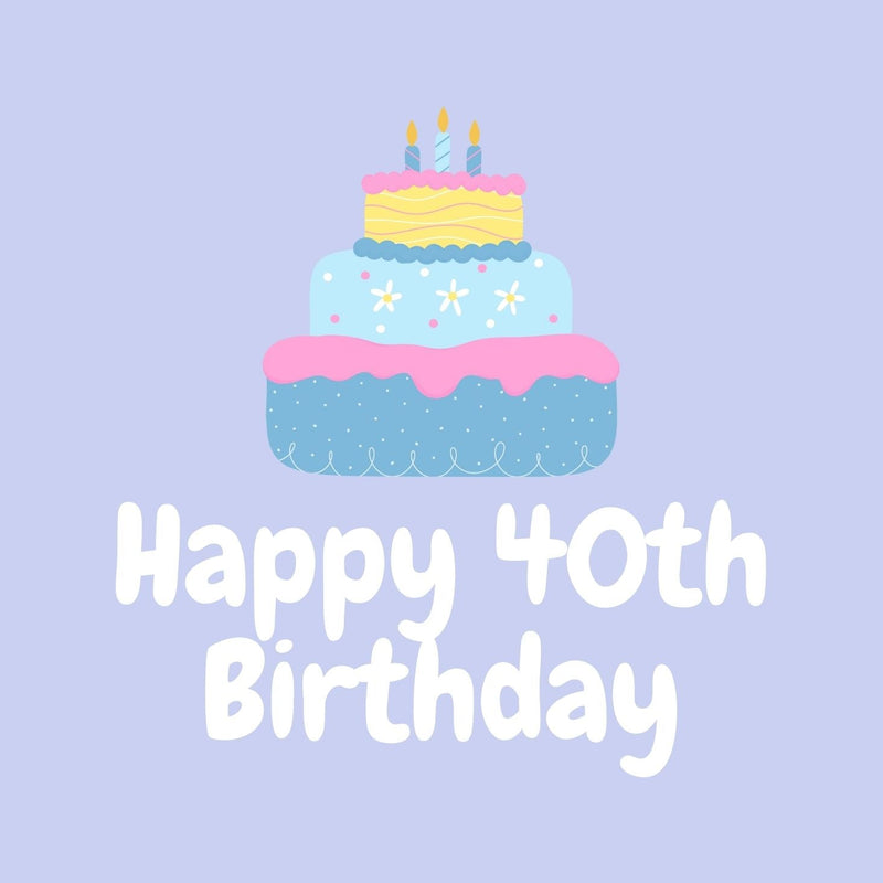 Happy 40th Birthday Lilac Gift Postcard 12cm Square