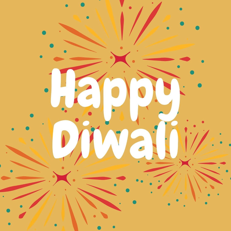 Carte postale cadeau dorée « Joyeux Diwali » de 12 cm de côté