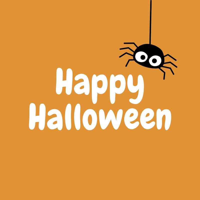 Happy Halloween Orange Gift Postcard 12cm Square