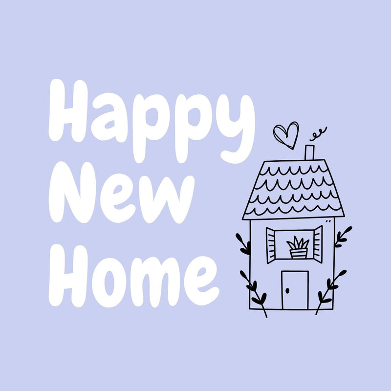 Carte postale cadeau Happy New Home Lilas 12 cm carré