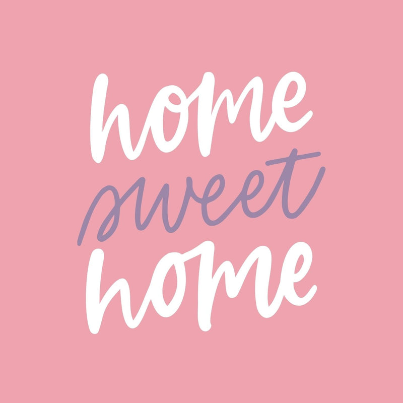 Carte postale cadeau Home Sweet Home rose 12 cm carré