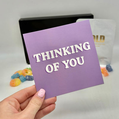 Thinking of You  Letterbox Gift Box with Sweets. Thinking of  You Affirmation Card.