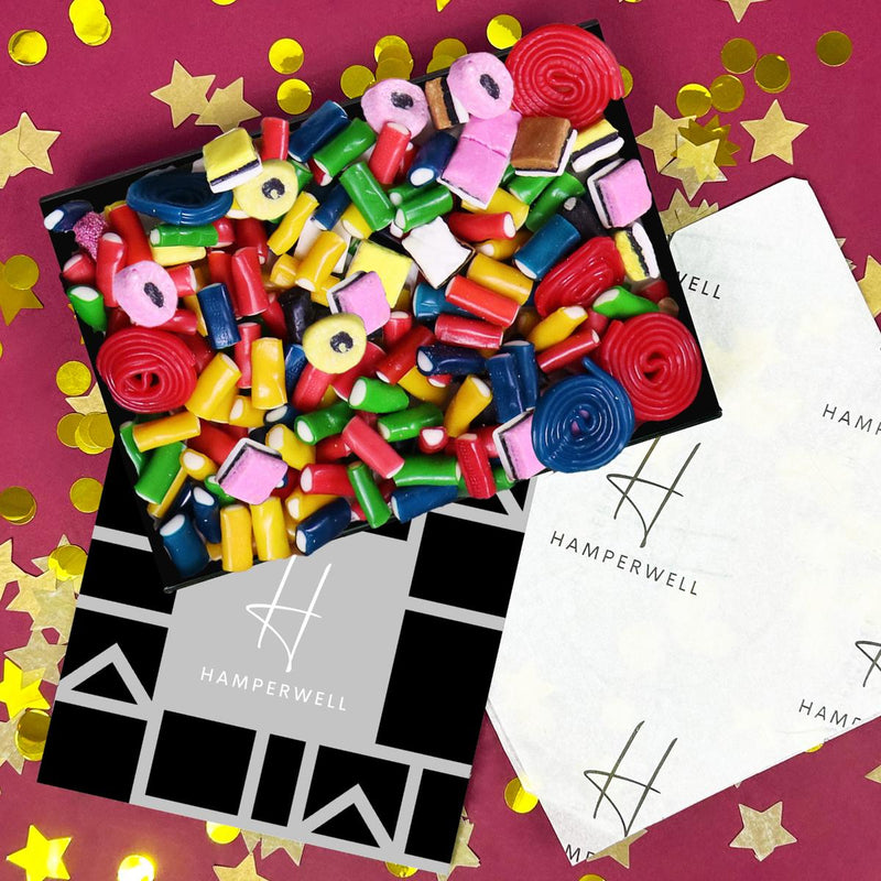 Lakritz-Auswahl Pick N Mix Süßigkeiten Briefkasten Geschenkkorb