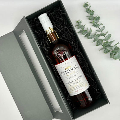 Central Monte Merlot Rose 75cl presented in gift hamper