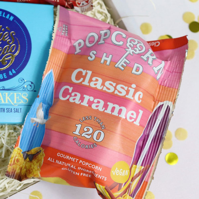 Ultimate Movie Night treatbox Gift Hamper with Quiz, Film Ideas & Treats Classic Caramel Popcorn