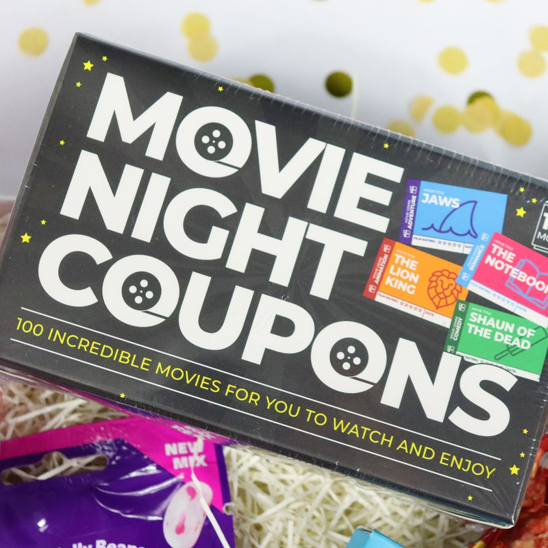 Ultimate Movie Night treatbox Gift Hamper with Quiz, Film Ideas & Treats
