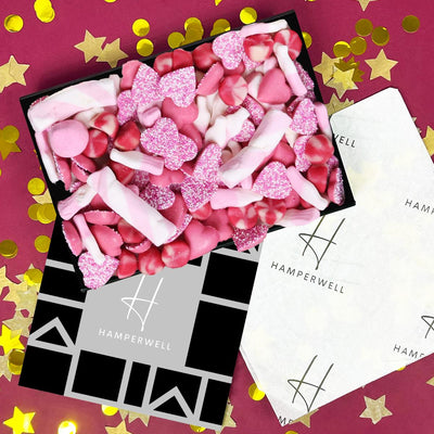 Panier cadeau boîte aux lettres Pick N Mix Sweets Pink Selection