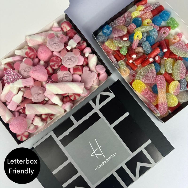 Coffret cadeau Red Sweets dans une boîte aux lettres
