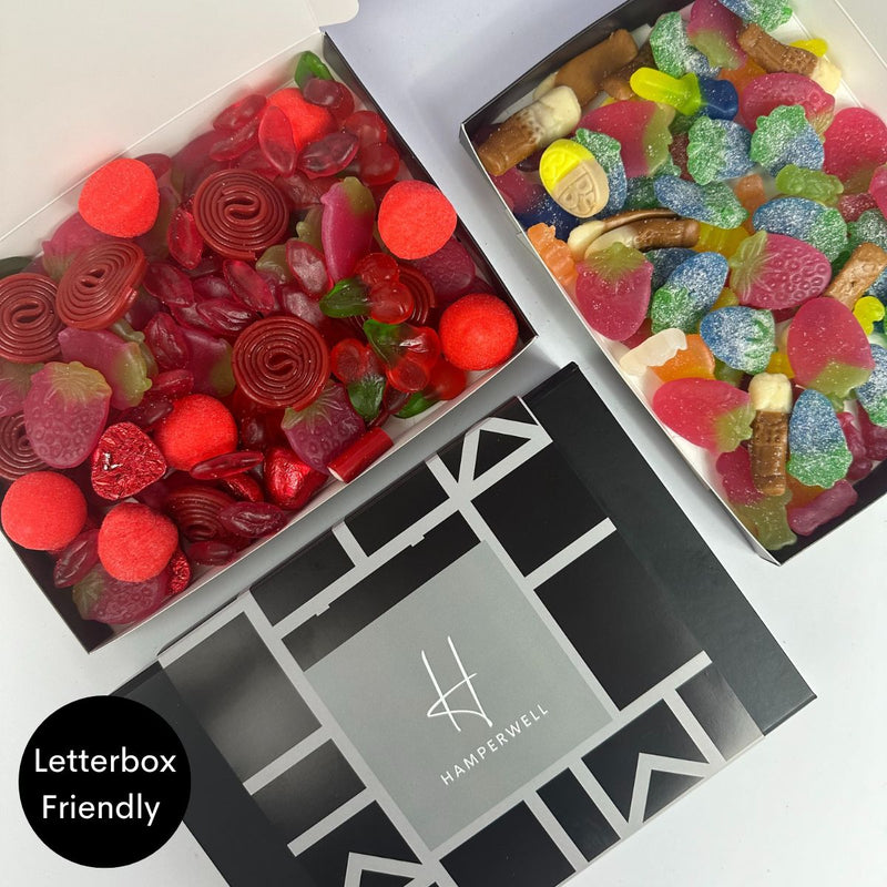 Coffret cadeau Red Sweets dans une boîte aux lettres