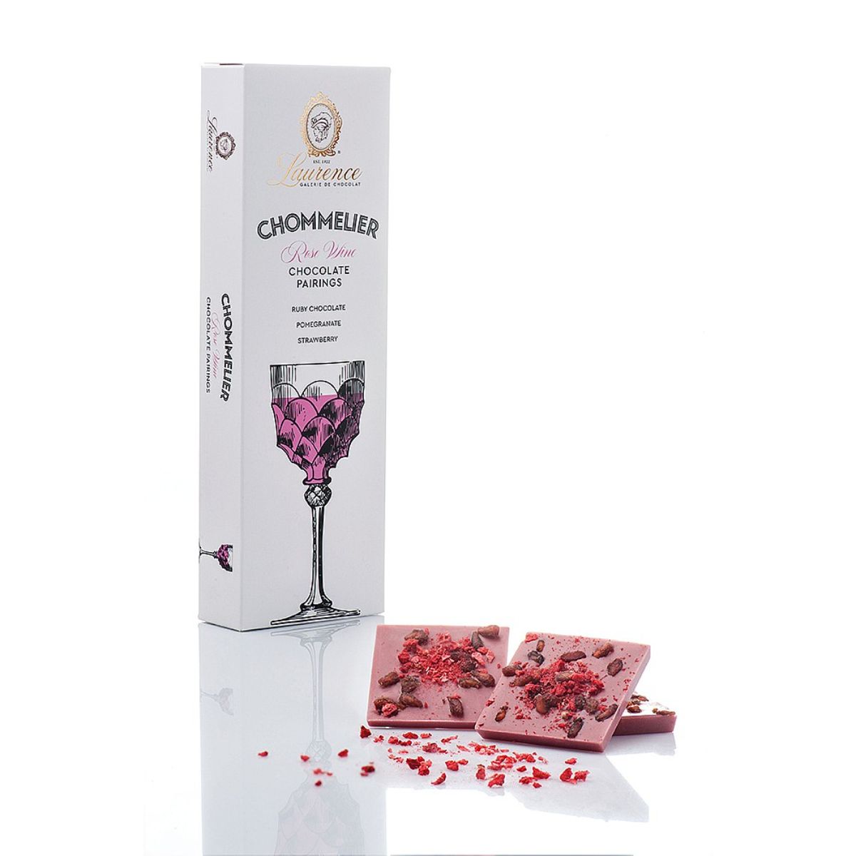 Laurence Pomegranate & Strawberry Rosé Wine Chocolate Pairings HamperWell