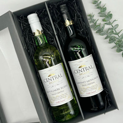 Central Monte Cabernet Sauvignon & Sauvignon Blanc Wine Duo Gift Set. Presented in Luxury Gift box.