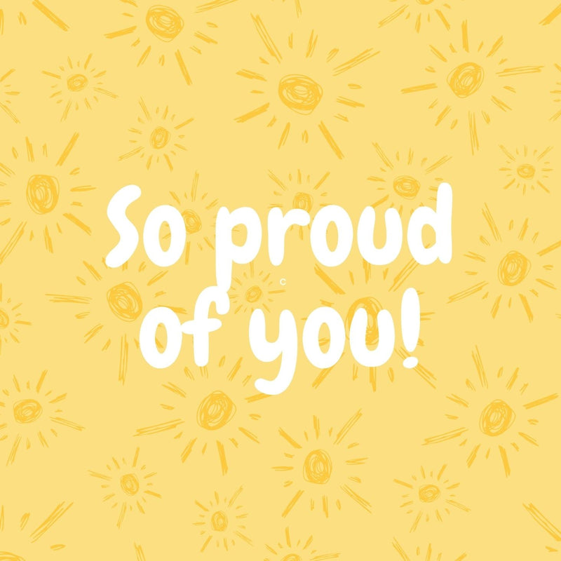 So Proud Of You Yellow Gift Postcard 12cm Square