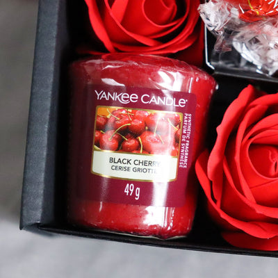 Yankee Candle Ultimate Gift Hamper With Red Roses with official yankee candle votive candles close up of votive candles