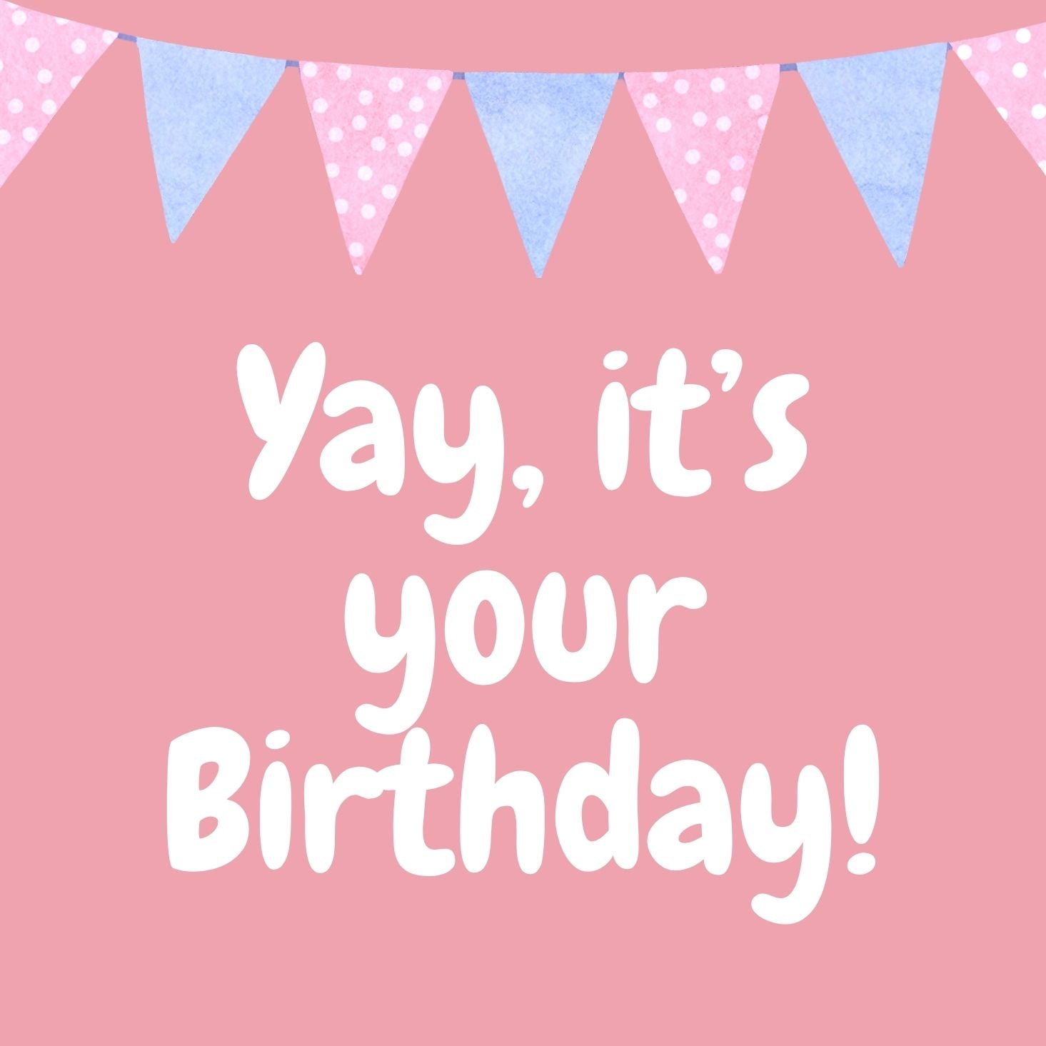 Yay, It's your Birthday Pink Gift Postcard 12cm Square – HamperWell