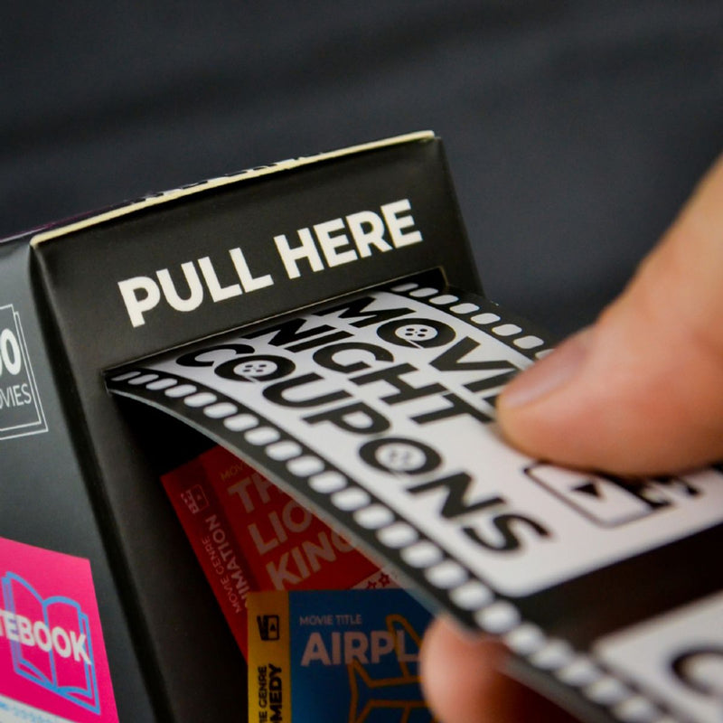Ultimate Movie Night treatbox Gift Hamper with Quiz, Film Ideas & Treats Movie Coupons