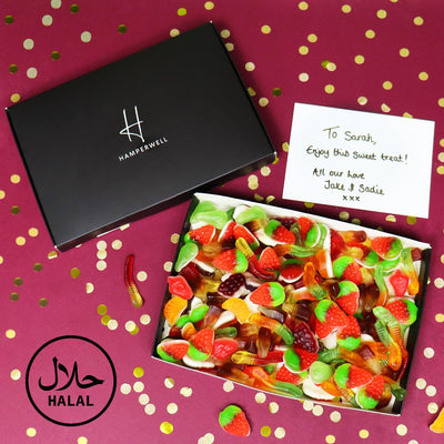 Le panier-cadeau Halal Gummy Pick N Mix Sweets Letterbox