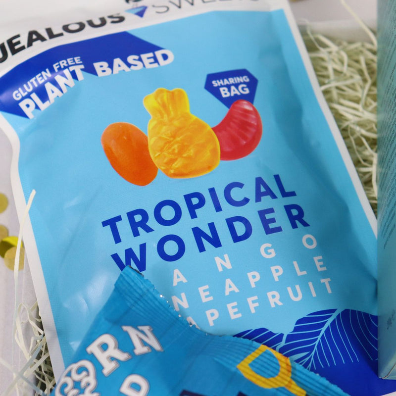 Top Man treatbox Gift Hamper with Sweets, Popcorn & Truffle Crisps Jealous Sweets Tropical Wonder