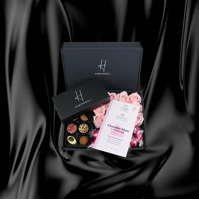 Dolfin Chocolate Ultimate Gift Hamper With Pink Roses hamper only