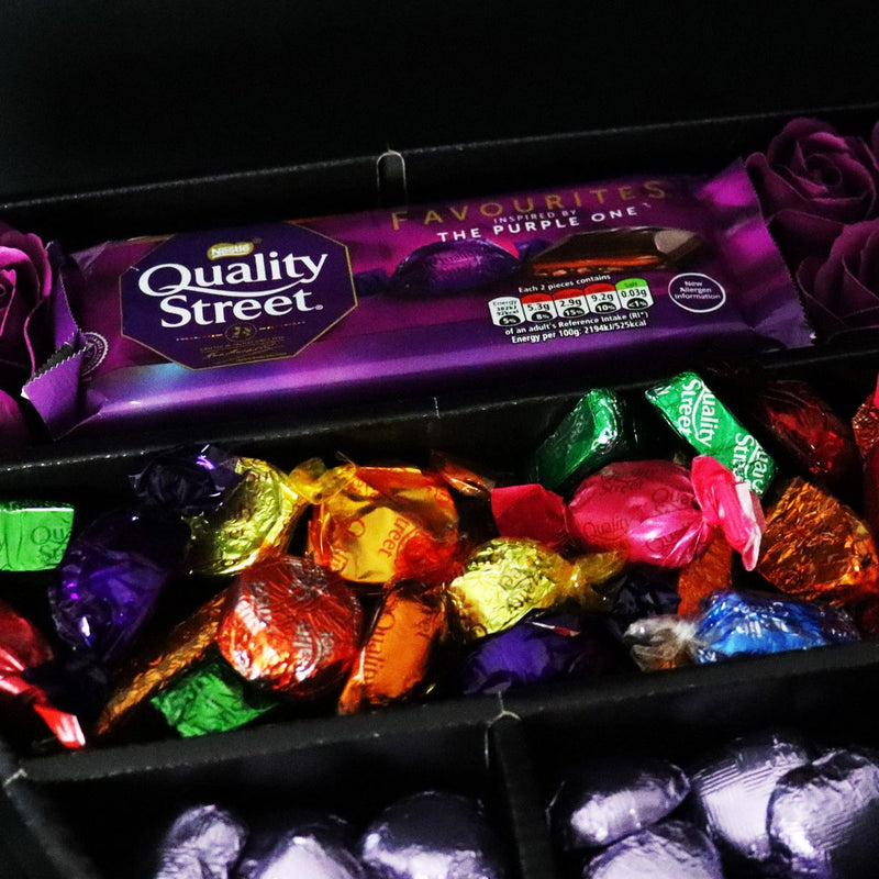 Quality Street Sweets Roses Quality Street Signature Chocolate Bouquet With Purple Roses | HamperWell