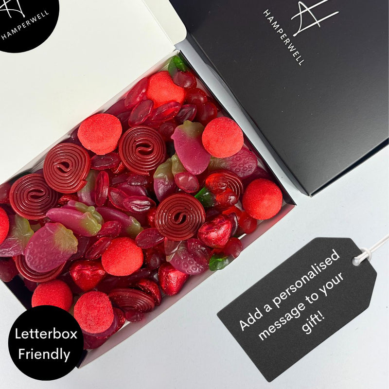 Coffret cadeau Red Sweets dans une boîte aux lettres