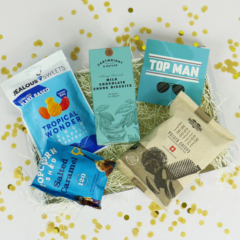 Top Man treatbox Gift Hamper with Sweets, Popcorn & Truffle Crisps