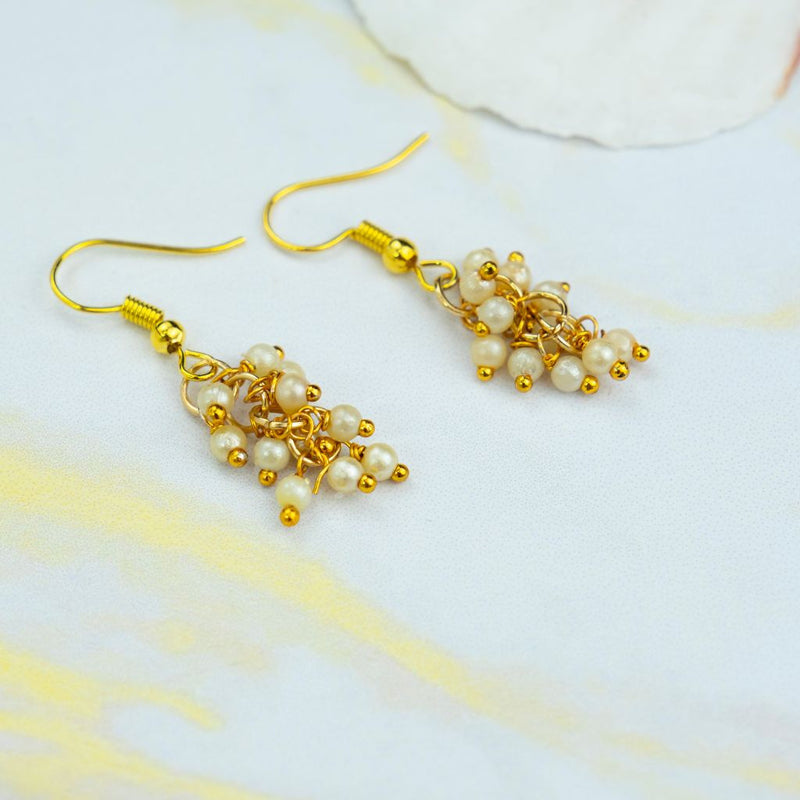 Gold and Silver Small Pearl Poth Dainty Pearl Delicate Dainty Drop Hook Earrings