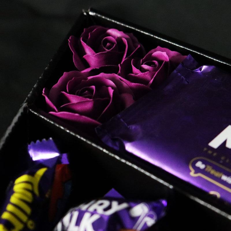 Cadbury Heroes Signature Chocolate Bouquet With Purple Roses