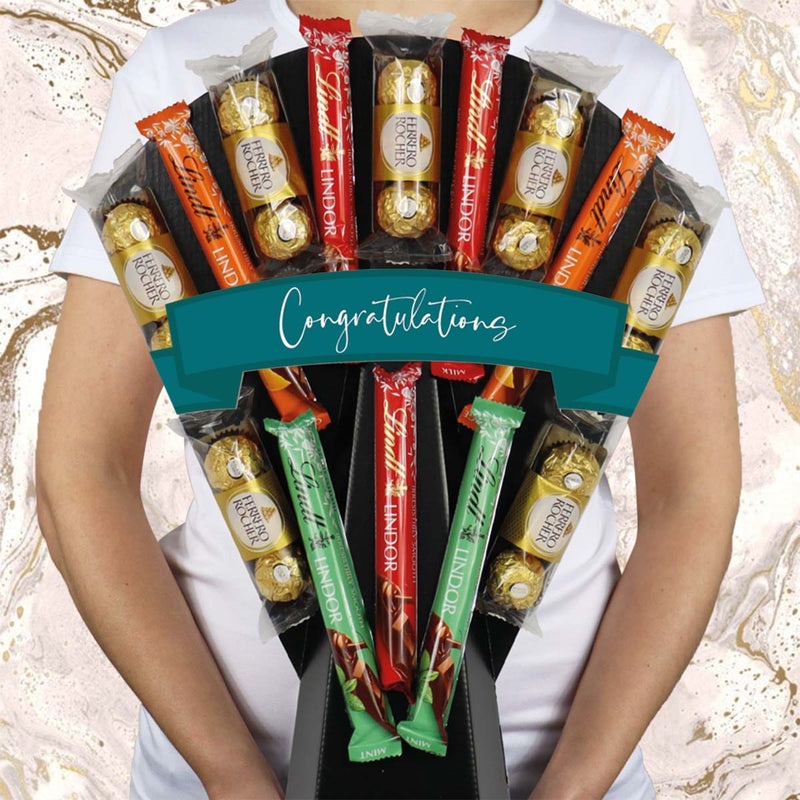 Ferrero Rocher & Lindt Lindor Chocolate Bouquet Congratulations