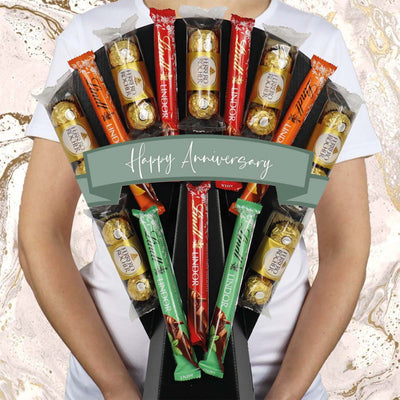Ferrero Rocher & Lindt Lindor Chocolate Bouquet Happy Anniversary