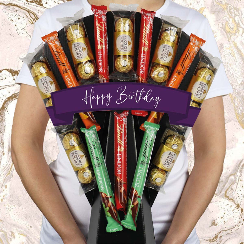 Ferrero Rocher & Lindt Lindor Chocolate Bouquet Happy Birthday