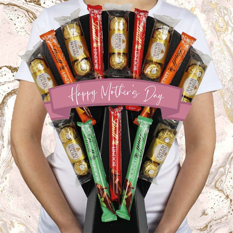 Ferrero Rocher & Lindt Lindor Chocolate Bouquet Happy Mother&