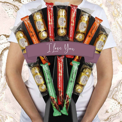 Ferrero Rocher & Lindt Lindor Chocolate Bouquet I Love You